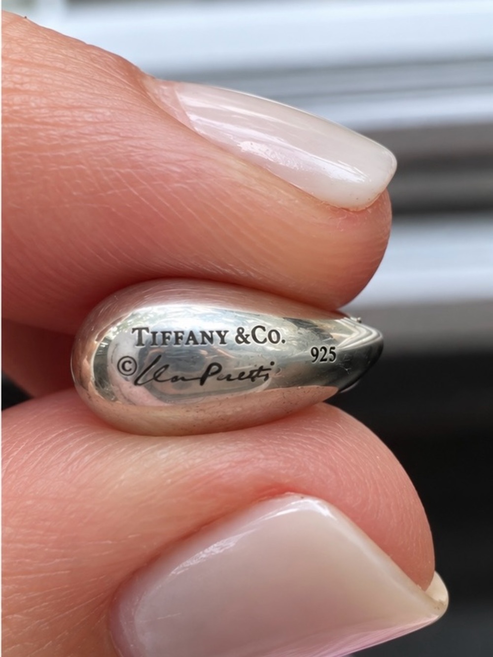 Tiffany & Co. Signed Elsa Peretti Silver Teardrop Pendant